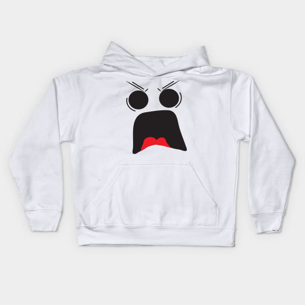 Mad Angry Emoji Face Kids Hoodie by kelaessentials